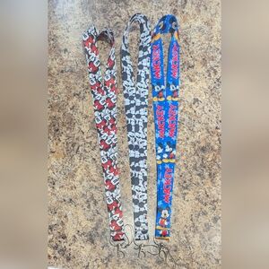 New!! Set Of 3 Disney Mickey Minnie Mouse Laynards *BINJ